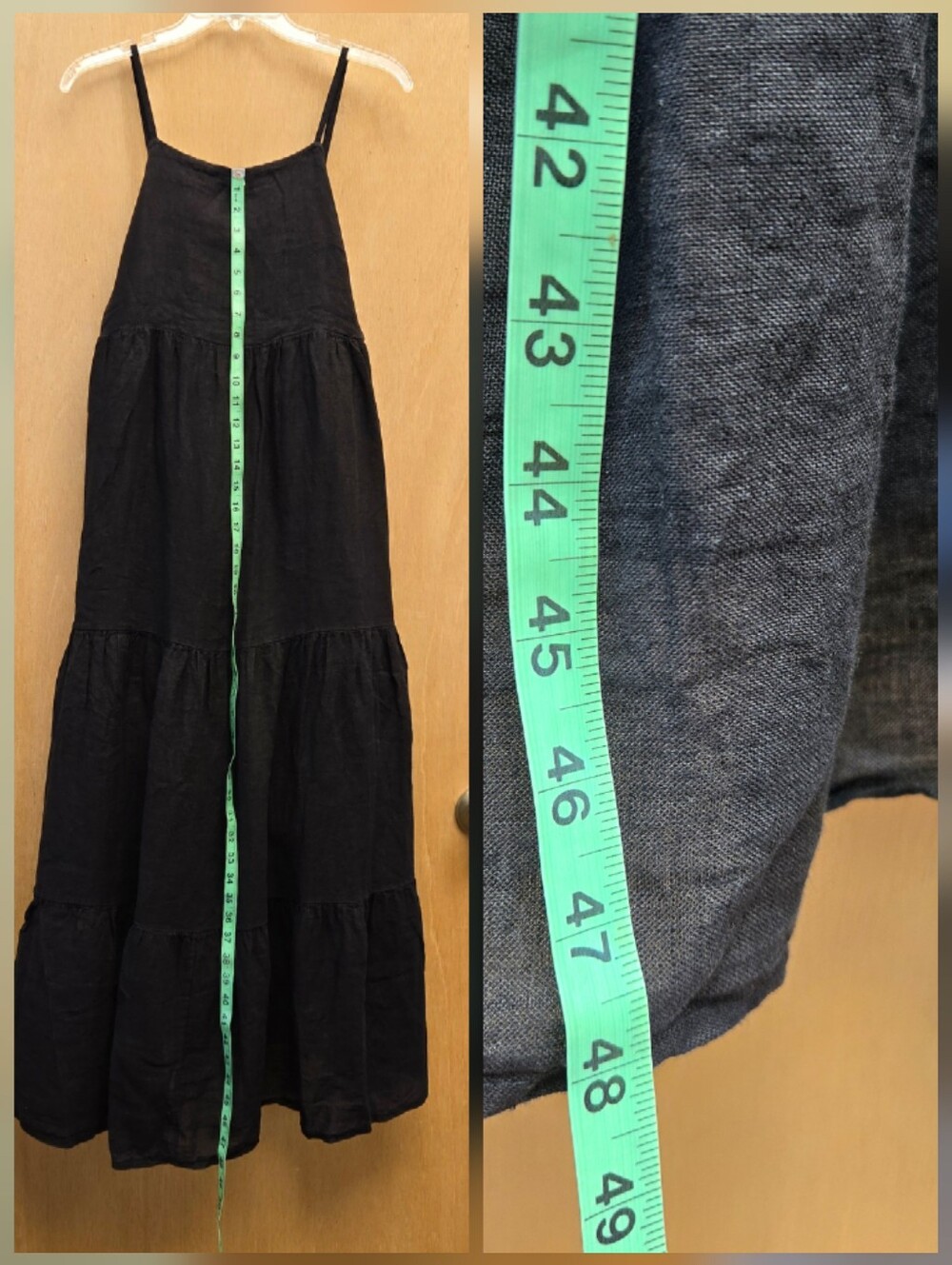 Beachwood Alma Dress Noir Black One Size Linen NWT - Picture 8 of 8